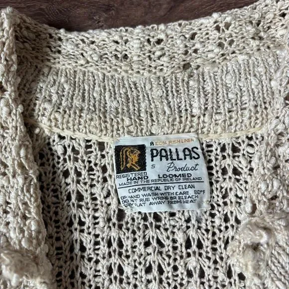 Pallas Irish loomed cream cardigan vintage unique - Picture 3 of 4